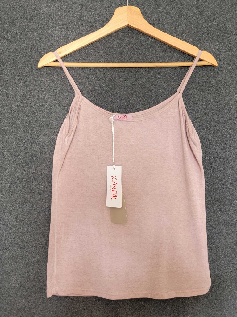 Scandal Italy Silk Tank Top Dirty Pink One Size Nwt